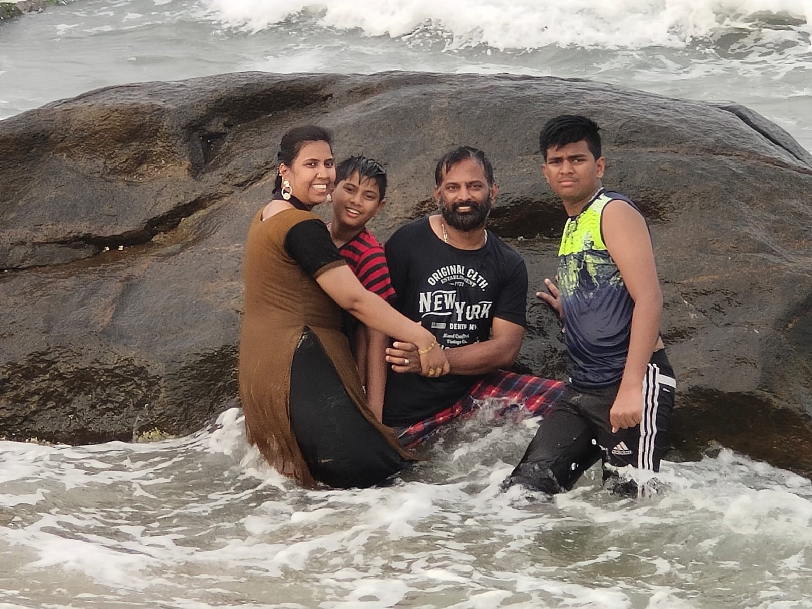 Beach fun with family