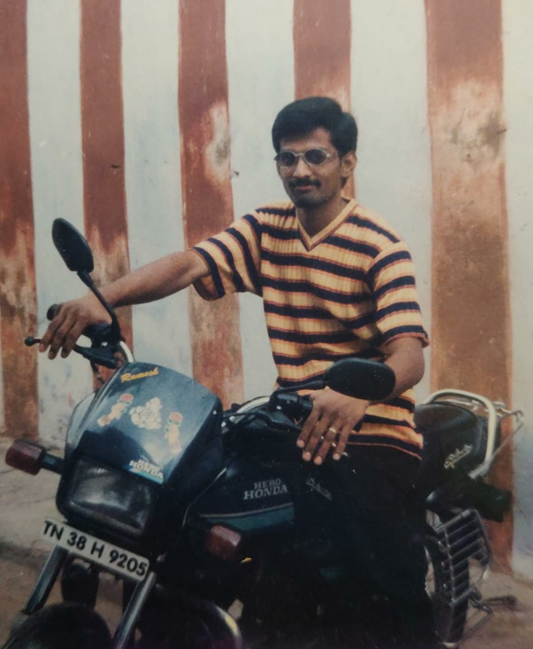 The young legend on his bike